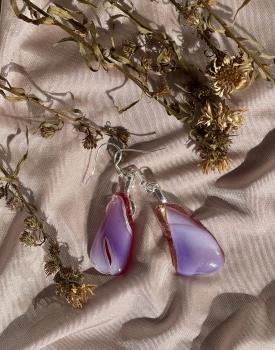 Glass earrings magic wand